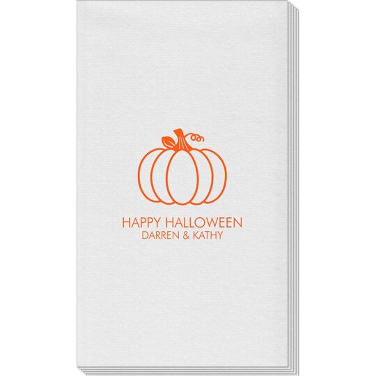 Pumpkin Silhouette Linen Like Guest Towels